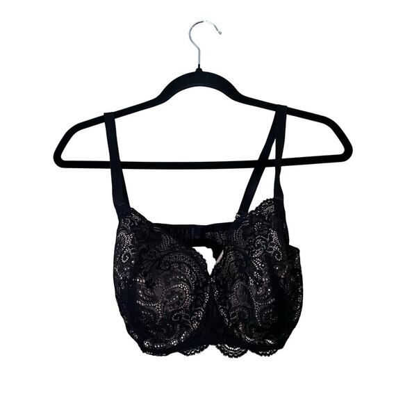 ThirdLove Other - ThirdLove 24/7 Lace Balconette Bra 36 E Classic Underwire Push Up Black Tan 36DD